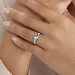 Bague Maysara Or Blanc Topaze Et Oxyde De Zirconium -Garmin Soldes B3DFBTB681 model1