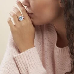 Bague Anna Or Blanc Topaze Et Oxyde De Zirconium -Garmin Soldes B3DFBTB793 model0