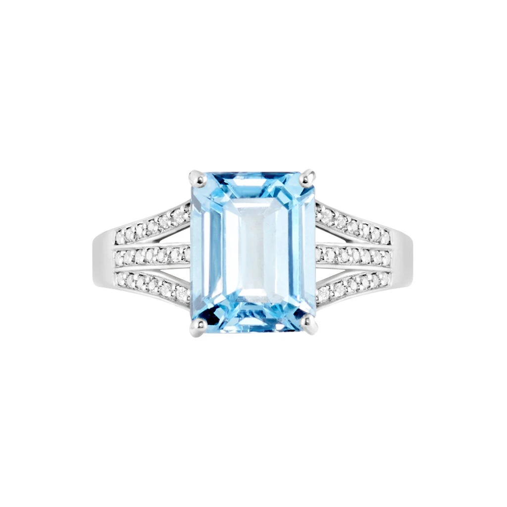 Bague Or Blanc Darryl Topaze Oxydes De Zirconium 4 Bague Or Blanc Darryl Topaze Oxydes De Zirconium – Image 2