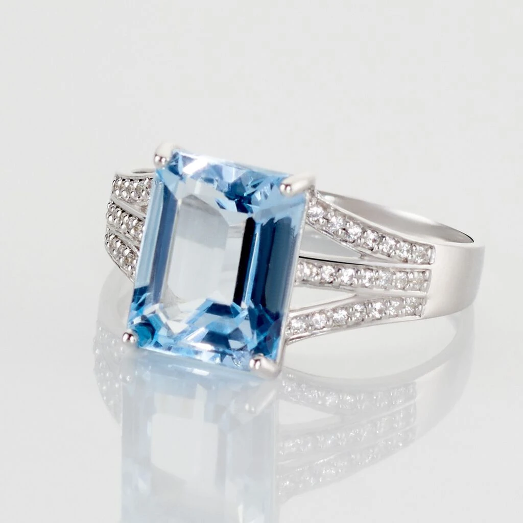 Bague Or Blanc Darryl Topaze Oxydes De Zirconium 6 Bague Or Blanc Darryl Topaze Oxydes De Zirconium – Image 4
