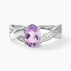 Bague Candice Or Blanc Amethyste