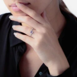 Bague Loriane Or Blanc Amethyste Et Oxyde De Zirconium -Garmin Soldes B3DFBYI190 model0