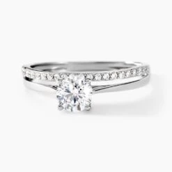 Bague Solitaire Anatoline Or Blanc Oxyde De Zirconium
