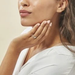 Bague Vrille Double Or Blanc Oxyde De Zirconium -Garmin Soldes B3DFBZW552 model1