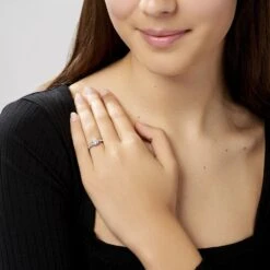 Bague Solitaire Tatjana Or Blanc Oxyde De Zirconium -Garmin Soldes B3DFBZW615 model0