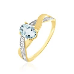 Bague Candice Or Jaune Aigue Marine