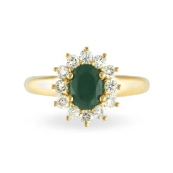 Bague Vladimir Or Jaune Emeraude Et Diamant -Garmin Soldes B3DFJEV001 view2