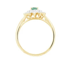 Bague Ivan Or Jaune Emeraude Et Diamant -Garmin Soldes B3DFJEV221 view2