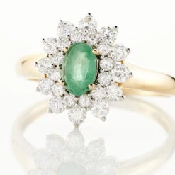 Bague Ivan Or Jaune Emeraude Et Diamant -Garmin Soldes B3DFJEV221 view3