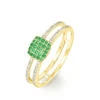Bague Aude Or Jaune Emeraude Et Diamant