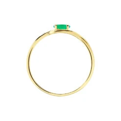 Bague Emotion Or Jaune Emeraude Diamant -Garmin Soldes B3DFJEV477 view2