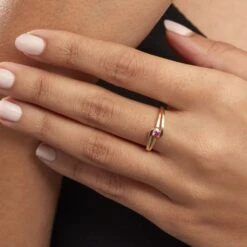Bague Nesryne Or Jaune Rubis -Garmin Soldes B3DFJRR144 model1