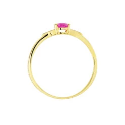 Bague Solitaire Accompagné Or Jaune Ludmilla Rubis Diamants -Garmin Soldes B3DFJRR584 view2