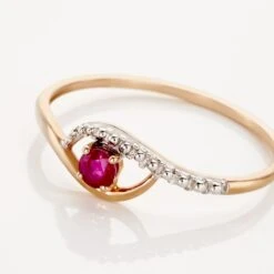 Bague Or Jaune Karmele Rubis -Garmin Soldes B3DFJRR587 view3