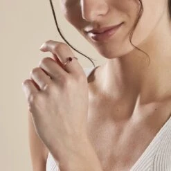 Bague Or Jaune Marie Rubis Diamants -Garmin Soldes B3DFJRR588 model0