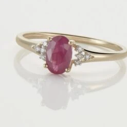 Bague Or Jaune Marie Rubis Diamants -Garmin Soldes B3DFJRR588 view4