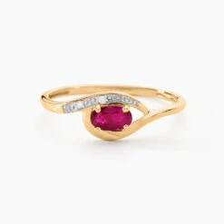 Bague Emotion Or Jaune Rubis Diamant
