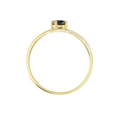 Bague Or Jaune Canut Saphir -Garmin Soldes B3DFJSB03N view2
