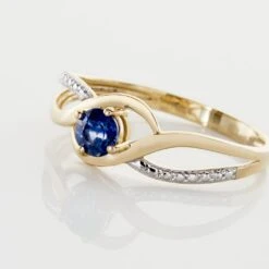 Bague Or Jaune Canut Saphir -Garmin Soldes B3DFJSB03N view3