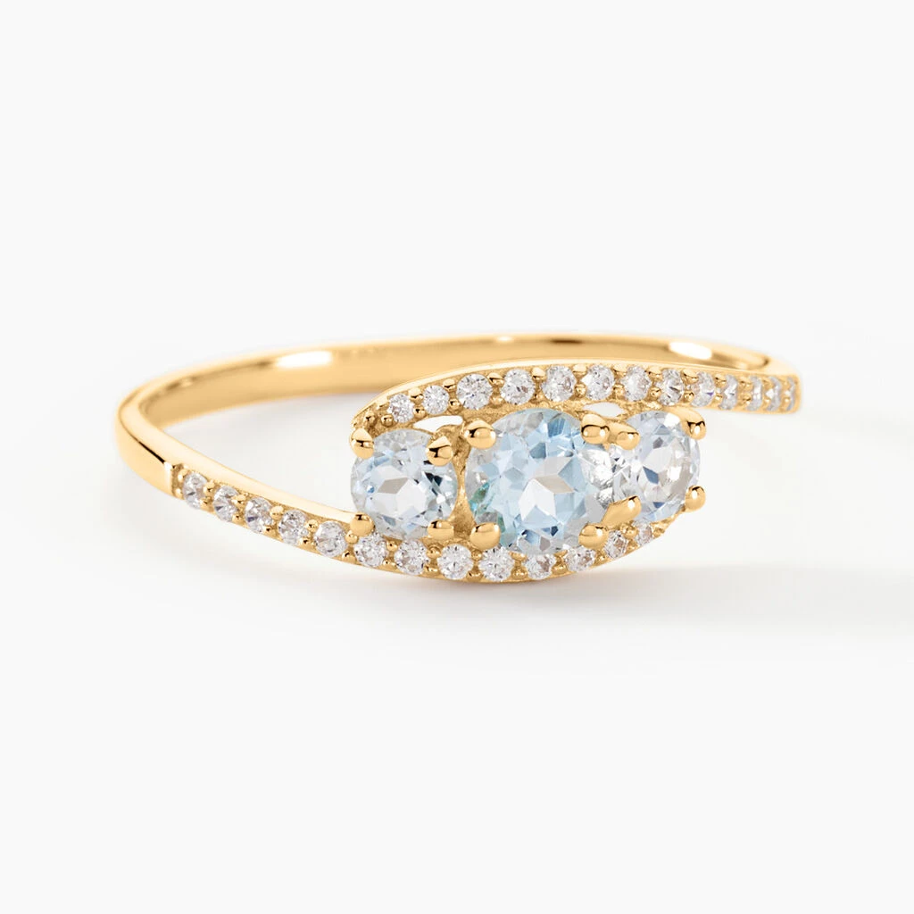 Bague Chloe Or Jaune Topaze Et Oxyde De Zirconium 3 Bague Chloe Or Jaune Topaze Et Oxyde De Zirconium