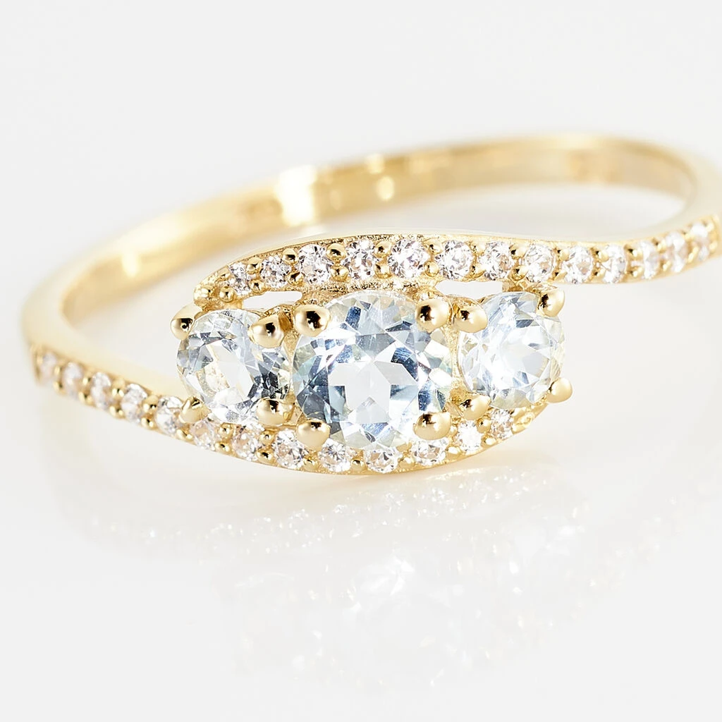 Bague Chloe Or Jaune Topaze Et Oxyde De Zirconium 6 Bague Chloe Or Jaune Topaze Et Oxyde De Zirconium – Image 4