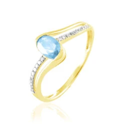 Bague Anja Or Jaune Topaze Et Diamant