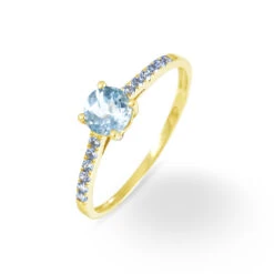 Bague Manon Or Jaune Topaze Et Oxyde De Zirconium