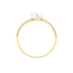 Bague Maria-francoise Or Jaune Perle De Culture Et Oxyde De Zirconium -Garmin Soldes B3DFJU2180 view2