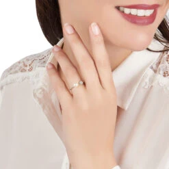 Bague Shannone Or Jaune Perle De Culture Et Oxyde De Zirconium -Garmin Soldes B3DFJU2195 model0