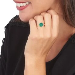 Bague Florica Or Jaune Malachite -Garmin Soldes B3DFJXV026 model0