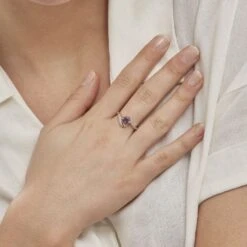 Bague Maria-serena Or Jaune Amethyste Et Oxyde De Zirconium -Garmin Soldes B3DFJYI388 model1