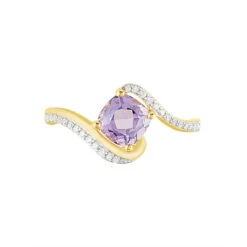 Bague Maria-serena Or Jaune Amethyste Et Oxyde De Zirconium -Garmin Soldes B3DFJYI388 view1