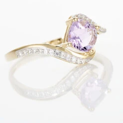 Bague Maria-serena Or Jaune Amethyste Et Oxyde De Zirconium -Garmin Soldes B3DFJYI388 view3
