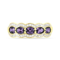 Bague Margaux Or Jaune Amethyste Et Diamant -Garmin Soldes B3DFJYI393 view1