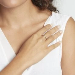 Bague Or Jaune Nahia Oxydes De Zirconium -Garmin Soldes B3DFJZW0O0 model1