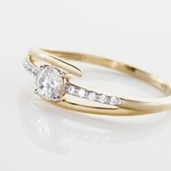 Bague Or Jaune Daegan Oxydes De Zirconium -Garmin Soldes B3DFJZW0ON view3