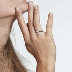 Bague Boucle D'or Or Jaune Oxyde De Zirconium -Garmin Soldes B3DFJZW559 model0