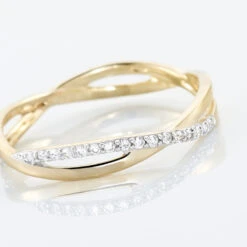 Bague Eister Or Jaune Oxyde De Zirconium -Garmin Soldes B3DFJZW687 view3