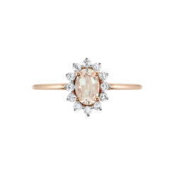 Bague Jozsua Or Rose Morganite Peche Oxyde De Zirconium -Garmin Soldes B3DFRA7004 view1