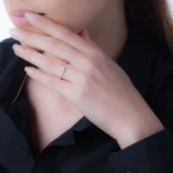 Bague Loriane Or Rose Tourmaline Et Diamant 7 Bague Loriane Or Rose Tourmaline Et Diamant -Garmin Soldes B3DFRAD111 model0