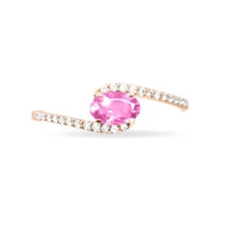 Bague Loriane Or Rose Tourmaline Et Diamant 6 Bague Loriane Or Rose Tourmaline Et Diamant -Garmin Soldes B3DFRAD111 view1
