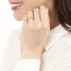 Bague Imane Or Rose Morganite Et Diamant -Garmin Soldes B3DFRAS045 model0