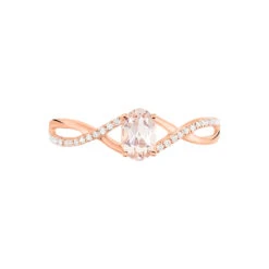 Bague Imane Or Rose Morganite Et Diamant -Garmin Soldes B3DFRAS045 view1