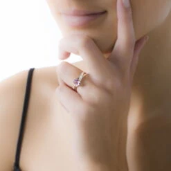 Bague Candice Or Rose Grenat -Garmin Soldes B3DFRGR028 model0