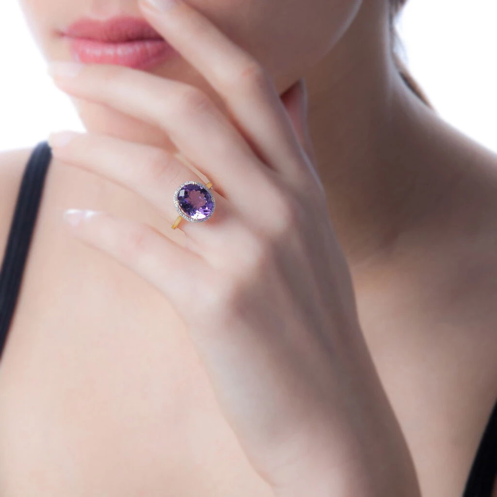 Bague Anna Or Rose Quartz Et Diamant 5 Bague Anna Or Rose Quartz Et Diamant – Image 3