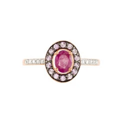 Bague Leona Or Rose Rubis Et Saphir Et Diamant -Garmin Soldes B3DFRRR332 view1