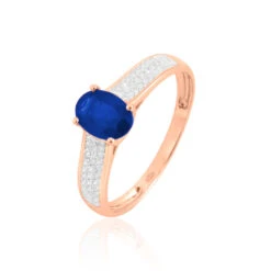 Bague Crista Or Rose Saphir Et Diamant