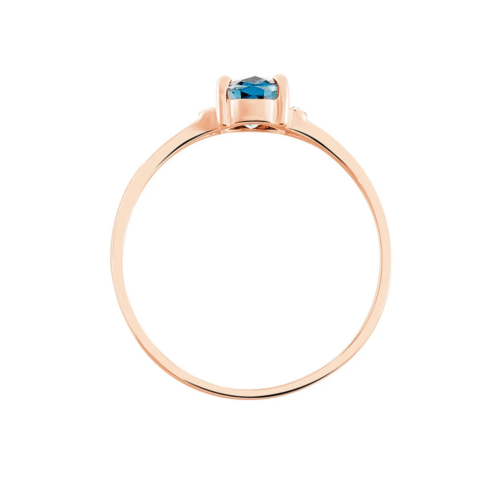 Bague Mathilde Or Rose Topaze Et Oxyde De Zirconium 5 Bague Mathilde Or Rose Topaze Et Oxyde De Zirconium – Image 3