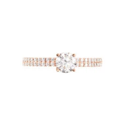 Bague Solitaire Dayna Or Rose Oxyde De Zirconium -Garmin Soldes B3DFRZW01W view1