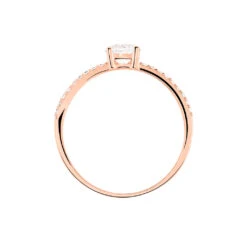 Bague Solitaire Dayna Or Rose Oxyde De Zirconium -Garmin Soldes B3DFRZW01W view2